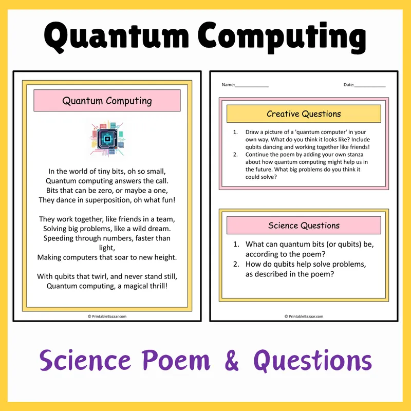 Quantum Computing | Science Poem Reading Comprehension Activity — Free ...